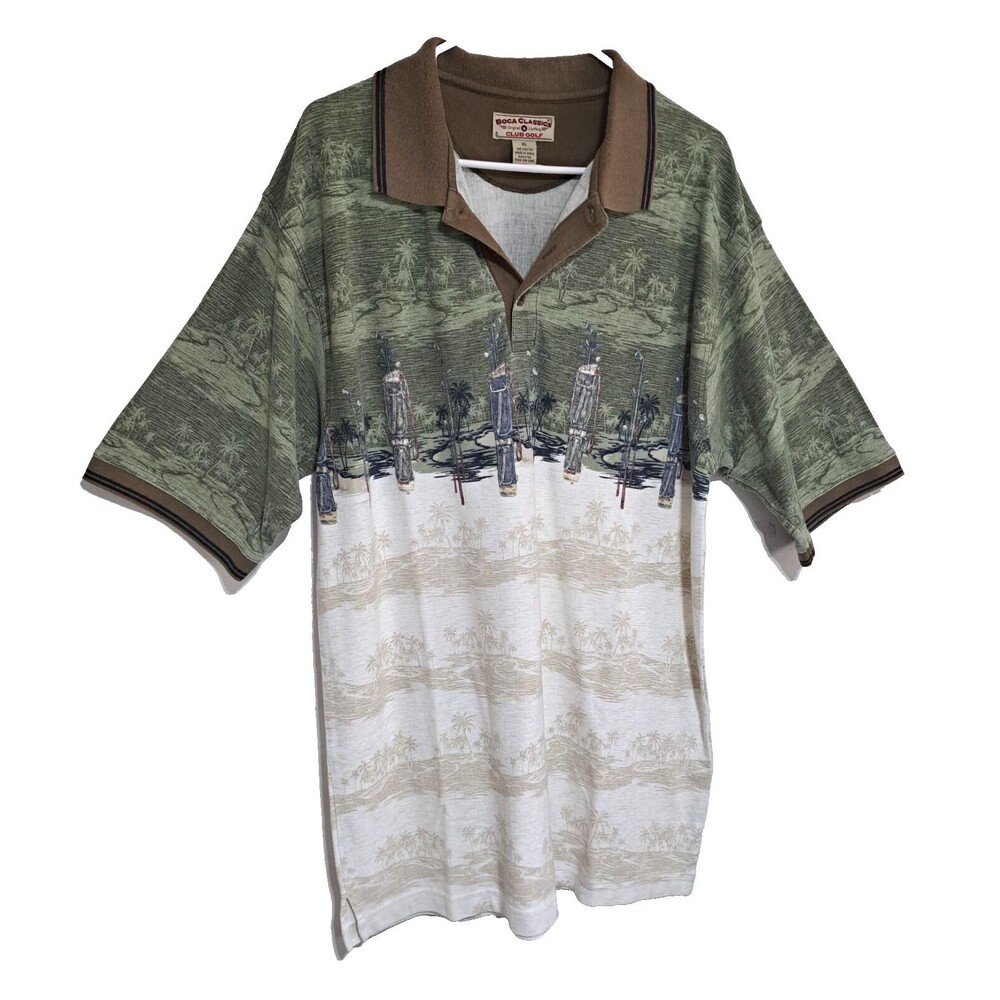 Boca Classics Men's Club Golf Short Sleeve Collared Polo Shirt Sz XL 100% cotton